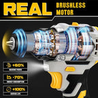 119 Pcs Cordless Drill Tool Kit Set; 20V Brushless Power Drill with 2.0Ah Battery, 10mm 3/8" Keyless Chuck, 60N.M & 21+1 Torque Setting Power Tool Set for DIY Garden House Office Repai