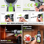 WORKPRO Cordless Power Drill Set, 8V Cordless Drill Driver Set with 53pcs Bits, 2.0Ah Electric Tool Kit with 3/8" Keyless Chuck and Variable Speed Trigger, Portable for Home Improvement, DIY