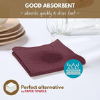 Native Fab Kitchen Towels & Dish Cloth Set, 100% Cotton, 8 Piece, Absorbent, Durable, Washable, Quick Drying Towel for Cleaning, Cooking, Baking - Ideal for Home, Bars & Everyday Use - Burgundy Wine