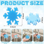 Tioncy 12 Pack Christmas Snowflake Sponges Bulk White Blue Dual Sided Scrubber Christmas Kitchen Sponges Dishwashing Non Scratch for Kitchen Accessories Dish Scouring