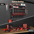 Power Tool Organizer Wall Mount, 4 Layer Heavy Duty Garage organizer Loads 280lbs, Tool Organizers with 8 Drill Hanger, Battery Tools Holder Garage Storage Organization for Workbench, Pegboard, Shed