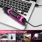 Mini Cordless Rotary Tool:DEKOPRO 3.7V Rotary Tool Variable Speed Display with Type-C Charging, Power Rotary Tool with 70 Accessories for Sanding, Engraving, Polishing, Drilling, Cutting, DIY (Pink)