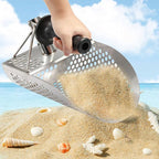 Long Handle Sand Scoop, Heavy Duty 304 Stainless Steel Metal Detecting Sand Scoop with Long Handle Sand Sifter ﻿