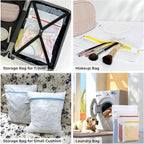 9 Pack Laundry Bag, Mesh Laundry Bags with Sturdy Zipper, Hanging Loop and Breathable Fine Net, Artisans Made Wash Bags for Lingerie, Delicates, Underwear, Pants, Shoes, Socks