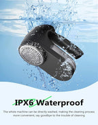 IPX6 Waterproof Washable Electric Fabric Shaver and Lint Remover, Rechargeable Sweater Defuzzer with 3 Free Extra Blades, Quickly and Effectively Remove Fluff,Fuzz,Bobbles for Clothes, Dark Black