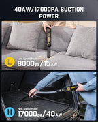 Fanttik Slim V10 Mate Cordless Car Vacuum, 4-in-1 Portable Mini Handheld Vacuum, 17000pa Suction Power, Upgraded Smart Display, 2 Suction Modes for Car, Office Desk, Keyboards
