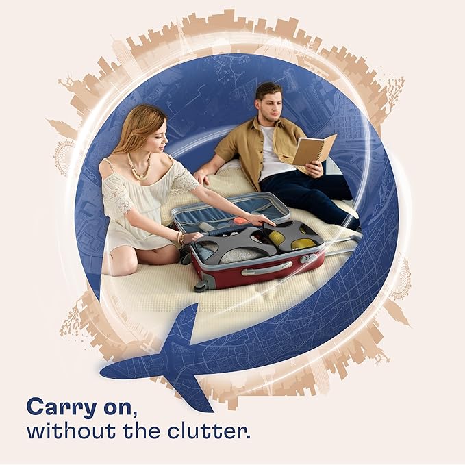 Shacke Premium 5 Packing Cubes Set - Lightweight Mesh Travel Luggage Organizers with Laundry Bag, 5-Piece Suitcase Storage System (Gentlemen's Blue)