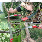 8 Inch Heavy Duty Pruning Saw, Folding Hand Saw with SK5 Curved Blade, Triple-cut Razor Teeth Used for Trees Wood Cutting Camping Gardening Work, Hiking, Landscaping, Tree Trimming
