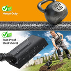 60-Inch Adjustable Long Handle Trench Shovel - 4 Inch V-Shape Garden Spade with Foot Step, Ergonomic Back-Saver Design for Easy Digging, Weed Removal, Edging, Planting, and Home Landscaping Projects