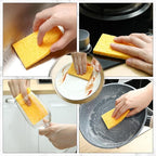 Zhengmy 100 Pieces Sponges Bulk Sponges Kitchen Compressed Sponge Natural Dish Sponge Compressed Wood Pulp Cleaning Without Scratching for Kitchen Bathroom, 3.9 x 2.4 x 0.12 Inch (Yellow)
