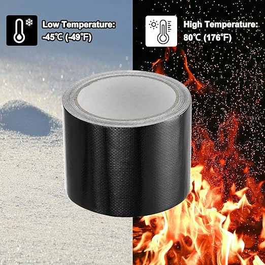 PATIKIL Awning Repair Tape 8m x 8cm Waterproof Canvas Tape High Adhesive Tear Repair Patch Kit for PVC Tarpaulin Tent Awning Fabric RV Sail Boat Cover, Black (3.15" x26.24ft)