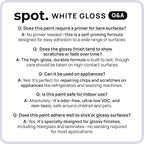spot. Touch Up Paint, Porcelain + Appliance Repair Kit, for Chips, Scratches, Cracks, and Spots on Tiles, Metal Surfaces, Ceramics, and Fiberglass, White Gloss, 1 Fl Oz