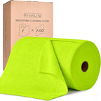 KitchLife Microfiber Cleaning Cloth Roll, 100 Pack - Tear-Away Microfiber Paper Towels, Lint-Free, Reusable, Washable for Kitchen, Car, Dishes, and Sensitive Surfaces (Neon Green)