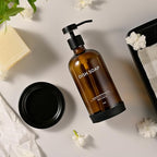 Glass Soap Dispenser Set by Janxin,Bathroom Soap Dispenser Set with Ceramic Tray,Luxury Bathroom Accessories,Modern Kitchen Decor (Amber(Dish Soap))