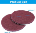 10 Pcs 400 Grits Power Scrubber Pad, Replacement Scouring Pads Abrasive Buffing Pads Drill Power Brush Polishing Pad(5 Inch, Red)