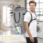 110L Backpack Laundry Bag, Laundry Backpack Heavy Duty with Shoulder Straps, Collapsible and Mesh Pocket Back to School Supplies Hamper Bag for College, Travel, Laundromat, Apartment Grey