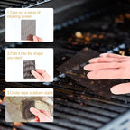 300 Pack Griddle 4x5.5'' Screen Grill Cleaning Screens Pre-treated Abrasive Mesh Pads for Flat Top Stainless Steel Griddle Cleaning Accessories Bundle