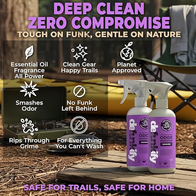 Odor Remover Spray, 32oz. 'Lavender' Essential Oil Shoe Deodorizer, Odor Eliminator for Strong Odors on Activewear. ProvenSafe™ Fabric Freshener Spray, Deodorizer for Kids & Sensitive Gear