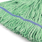 Matthew Cleaning Heavy Duty Mop Head Commercial Replacement for General and Floor Cleaning , Wet Industrial Blue Cotton Looped End String Head Refill (Pack of 3) Green