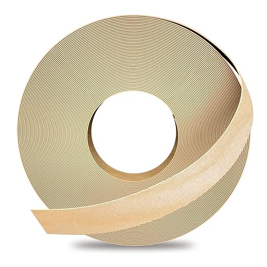 GSCIT Club Birch Edge Banding, 1/2 inch x 500ft roll Wood Veneer Edge Banding Preglued Flexible, Veneer Tape Banding for Cabinet Plywood