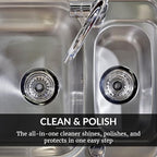 HOPE'S Perfect Sink Cleaner and Polish, Restorative, Water-Repellent, Removes Stains, Ideal for Brushed Stainless Steel, Cast Iron, Porcelain, Corian, Composite, Acrylic, 8.5 oz 2 Pack with 2 Pads
