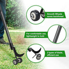 Crack Weeder with Wheels 6.5FT Metal Crevice Weeding Tool with Adjustable Long Handle Saves Back & Knee Manual Weed Remover for Paver Deck Patio Driveway Sidewalk Garden