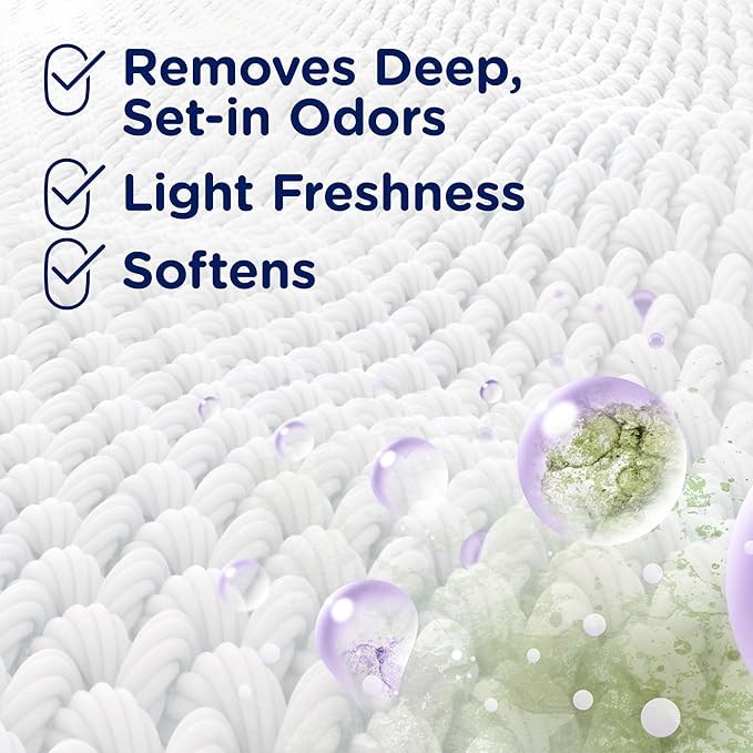 Downy RINSE & REFRESH Laundry Odor Remover and Fabric Softener, Fresh Lavender, 48 fl oz, Safe on ALL Fabrics, Gentle on Skin, HE Compatible