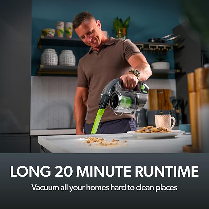 Gtech Multi MK2 Cordless Handheld Vacuum Cleaner with Powered Brush Bar - Mulitple Attachments - Perfect for Home, Stairs, Cars, and More - Rechargeable 22v Li-ion Battery - Lightweight (3.5 lbs.)