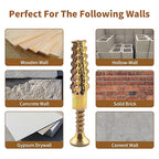 65 Packs Heavy Duty Hollow Wall Anchors with Screws, Loose Hinge and Stripped Hole Repair Kits (8x38mm)