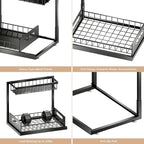 VUSIGN Under Sink Organizers Storage, 2 Tier Under Cabinet Organizer Shelf, Pull Out Kitchen Bathroom Sink Organizer Storage Organization, 2 Pack Black