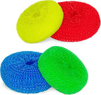 DecorRack 12 Mesh Scourers, Premium Non-Scratch Plastic Scourers, Stain Removing Cleaning Scrubber, for Kitchen Garage Bathroom (Pack of 12)
