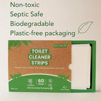 Toilet Bowl Cleaner Strips 60 Count, Unscented Eco-friendly, Non-toxic, Septic Safe, Removes Odors & Stains, Plastic-free, Natural Toilet Bowl Cleaner for Quick and Easy Cleaning