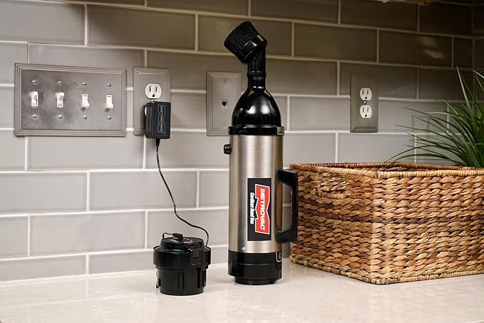 METROVAC CHV-S4 Cordless Hand Vac – Powerful, Portable Motor Vacuum Cleaner for Home, Auto Shop, Car, and Pet Hair – Premium Handheld - Stainless Steel