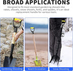 ID 1.26" Yellow & Black Shovel D-Shaped Grip Handle,PVC Shovel D Straight Grip Handle,Plastic Spade Replacement Snow Removal Garden Accessorie Backyard Digging,7.6×4.13-in(H*T)