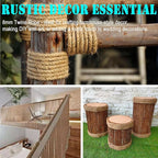 8mm Jute Twine Rope - 164ft Heavy Duty Natural Jute String for Gardening, Crafts, Packaging, DIY Projects & More - Strong, Durable & Biodegradable - Perfect for Plant Tying, Home Decor & Outdoor Use