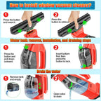 Window Vacuum Squeegee Cordless Compatible for Milwaukee 18V Battery (No Battery), Electric Window Cleaner Window Vacuum, Vacuum Squeegee for Window Cleaning, Mirror, Glass, Car Windshield
