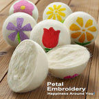 Wool Dryer Balls 6 Pack - 3 Inch XL, Dryer Balls Laundry Reusable with Unique Petal Embroidery, Natural Fabric Softener, Reduce Drying Time and Prevent Wrinkles