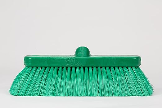SPARTA 41278EC09 Flo-Thru Plastic Wall Scrub Brush, Equipment Brush With Soft Nylex Bristles For Industrial Kitchens, Hospitals, Commercial Cleaning, 4 Inches, Green, (Pack of 12)