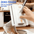 No Wash, Cloth Changing Mini Mop | Automatic Click on Lazy Mops for Kitchen Counter, with Snap-Grip System Multi Surface Floor Cleaning (1 mop + 20 Cloths)