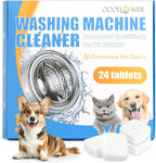 24PC Washing Machine Cleaner Tablets+Stain Remover Gel Cleaner, Heavy Duty Household Cleaner for Front Loader Washing Machine Seal, Bathroom Tile, Grout, Shower & Caulk, 7.76 Fl Oz