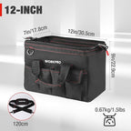 Workpro 12-inch Close Top Wide Mouth Storage Tool Bag, W081020A