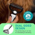 Maxpower Planet Pet Grooming Brush - Double-Sided Undercoat Rake for Dogs and Cats, Extra Wide, Reduces Shedding by 95%, White