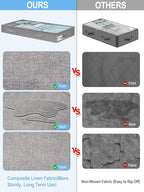 punemi 5 Inches High Low Profile Under Bed Storage Containers，No-Structure,Soft Fabric Zippered Underbed Storage bins for Clothes and Blankets— Fits Under Crib, Couch or Dorm bed,2-Pack,Grey