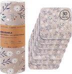 Reusable Dishcloths Kitchen Towels Cotton: 30 Packs 10X10 Washable Roll Paperless Paper Towels Absorbent Dishcloths Set Dish Tea Towel for Kitchen Drying (30Daisy, 10×10")