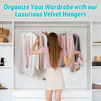 Sishynio Velvet Hangers 50 Pack – Slim Non-Slip Flocked Hangers with 360° Swivel Hook, Space-Saving Closet Organizer for Dresses, Coats, Blouses(Purple)