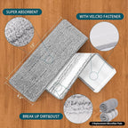 Mop Replacement Pads Compatible with JOYMOOP Flat Mop or Mop Bucket Set - Microfiber Flat Mop Pads for All 13" X 4.9" Squeeze Flat Floor Mop - Washable Mop Head Replacement (1+1 Pack)
