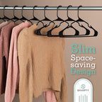 Sharpty Plastic Hangers Clothes Hangers for Clothing, Closet, Coats & Shirts - Notched, Durable & Space Saving - for Everyday Standard Use, Room Essentials & Basics - 50 Pack - Black