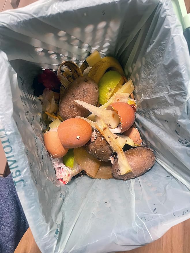 bioMat AirBox Compost Bin for Countertop with 2.6 Gallon Compostable Trash Bags (125 Bags), BPI Certified