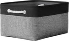 TheWarmHome Storage Basket for Organizing- 16x12x8 inch 1 Pack Fabric Storage Cubes, Bins for Organization for Shelves Organizer Gift Laundry Cloth Toy (Grey & Black)