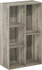 Furinno Luder 5-Cube Reversible Open Shelf, French Oak